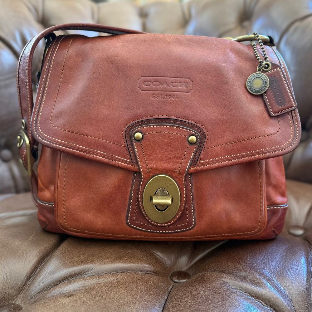 Vintage Coach Legacy Ali 10327 Whiskey Leather Should… - Gem